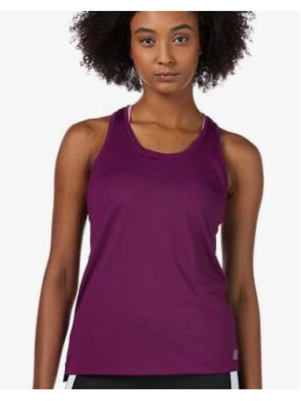 Victoria's Secret seamless crewneck athletic tank top in a dark plum purple Lg